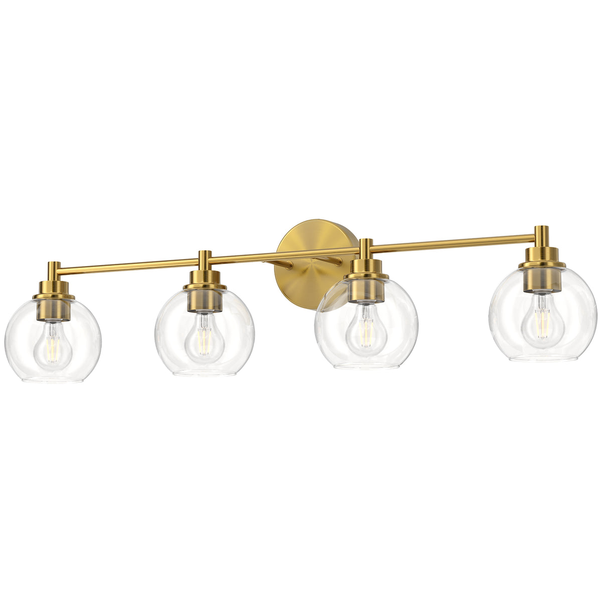 VONLUCE Bathroom Light Fixtures, 4-Light Bathroom Vanity Light with Gl ...