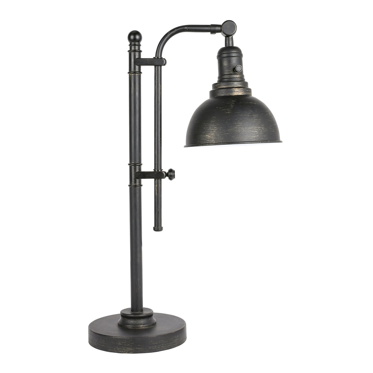 Rustic Desk Lamp Black Adjustable, Industrial Style Metal Task