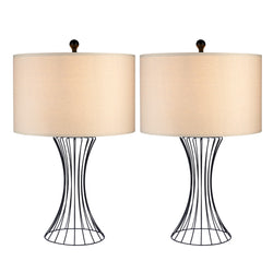    27-Modern-Table-and-Bedside-Lamps-with-Classic-Beige-Fabric-Drum-Shades