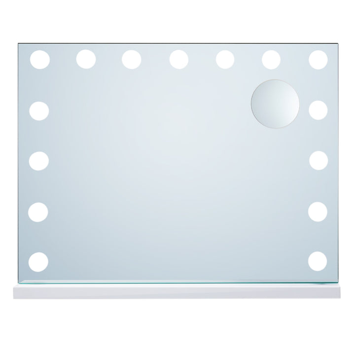 Large Hollywood Makeup Mirror, Freestanding w 15 Dimmable LED Vanity Lights