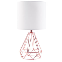 Desk Table Lamp w Metal Cage Base